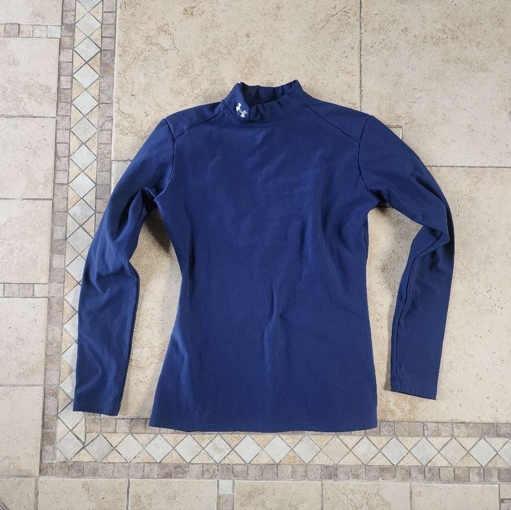 Under Armour Women's Navy Long Sleeve Mock Neck Performance Top